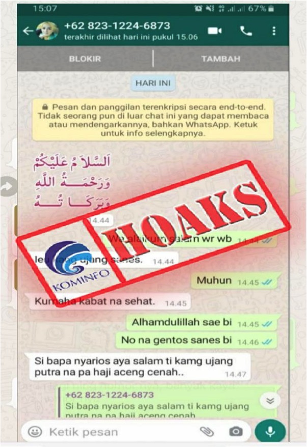 Akun Whatsapp Mengatasnamakan Istri Wakil Bupati Bogor