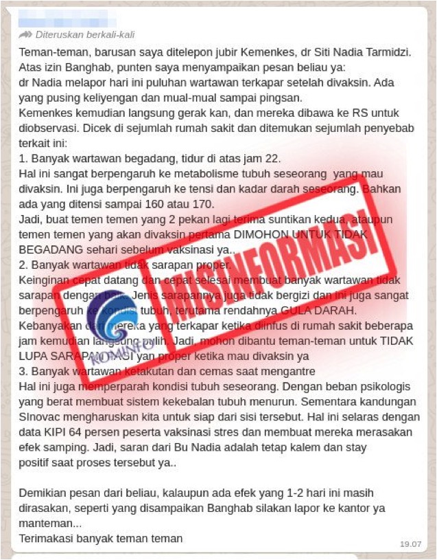 Puluhan Wartawan Terkapar setelah Vaksinasi Covid-19