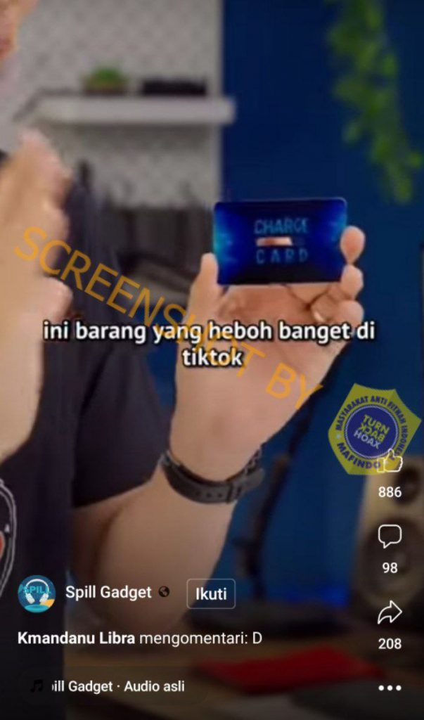 Charge card bisa mengisi baterai smartphone dengan cepat