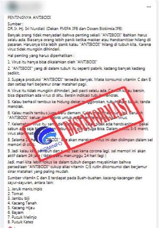 Pesan dari Dekan FMIPA IPB Terkait Virus Hanya Bisa Dikalahkan oleh Antibodi