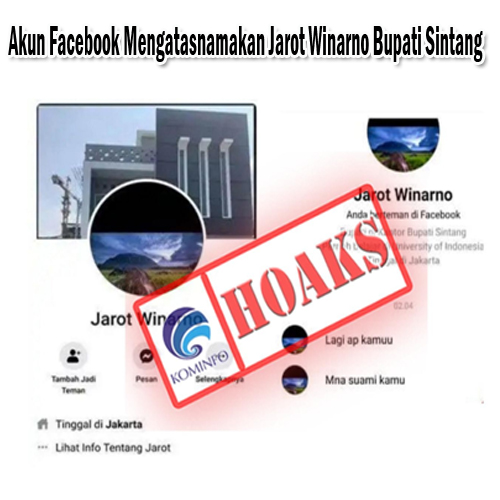 Akun Facebook Mengatasnamakan Jarot Winarno Bupati