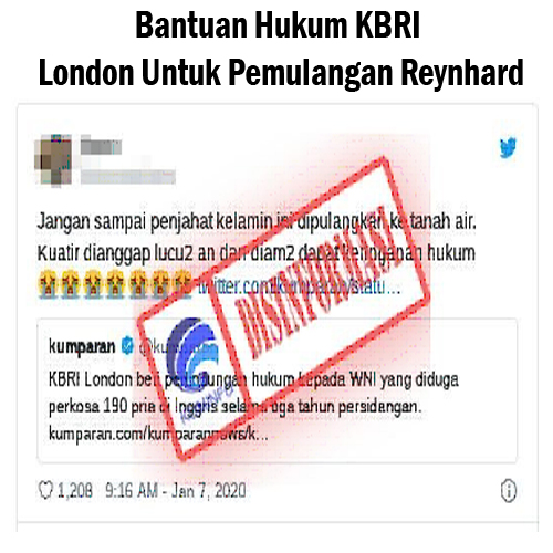 Bantuan Hukum KBRI London Untuk Pemulangan Reynhard