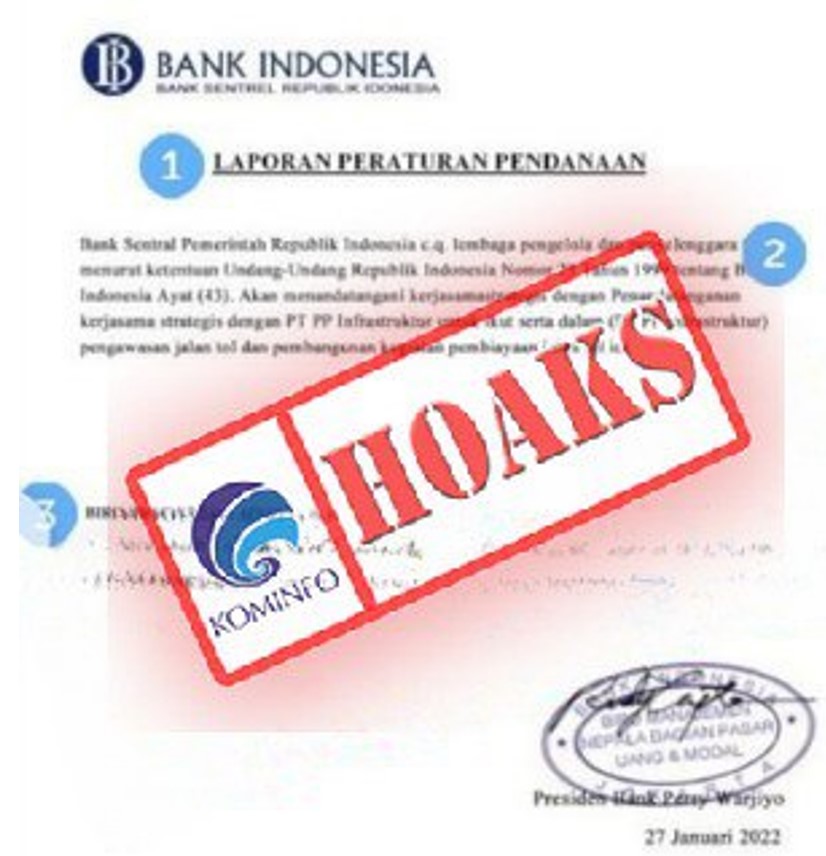 Pengumpulan Dana Proyek Infrastruktur Mengatasnamakan Bank Indonesia