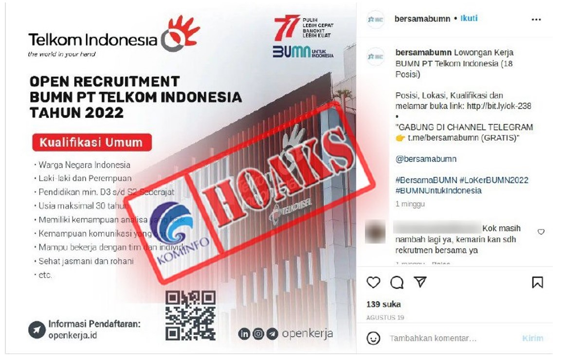Lowongan Kerja PT Telkom Indonesia Tahun 2022
