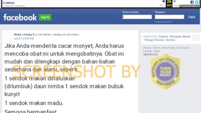 Kunyit dan Madu Bisa Jadi Obat Cacar Monyet