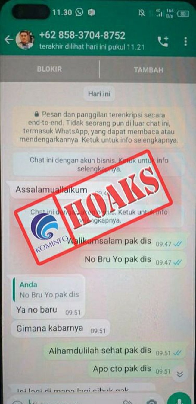 Akun WhatsApp Mengatasnamakan Kadis LH Kota Bengkulu Medy Pebriansyah