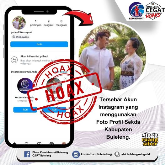 Tersebar Akun Instagram yang menggunakan Foto Profil Sekda Kabupaten Buleleng.