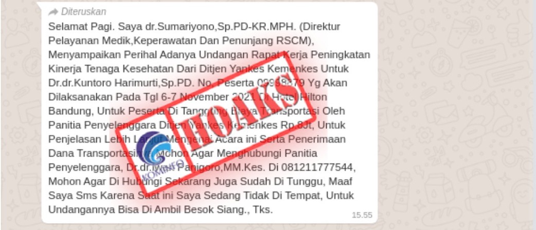 Undangan Raker Peningkatan Kinerja Mengatasnamakan Direktur Pelayanan Medis RSCM