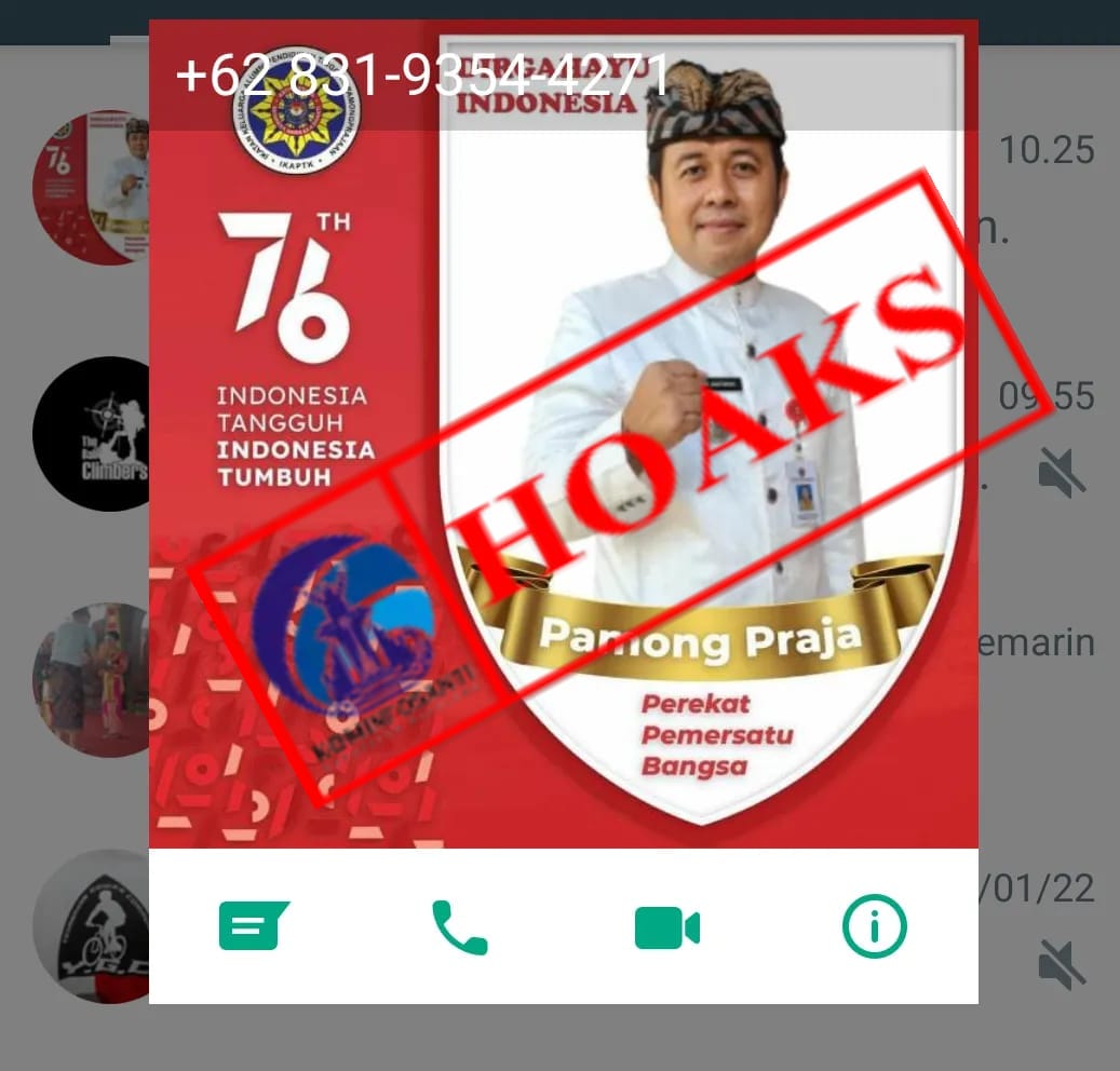 TERSEBAR TANGKAPAN LAYAR AKUN WHATSAPP YANG MENGATASNAMAKAN DAN MENGGUNAKAN FOTO PROFIL CAMAT GEROKGAK. “MADE JUARTAWAN ,S.STP. MM