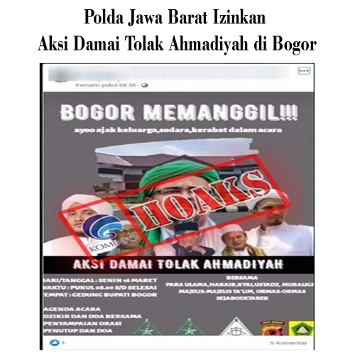 Polda Jawa Barat Izinkan Aksi Damai Tolak Ahmadiyah di Bogor