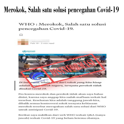 Merokok, Salah Satu Solusi Pencegahan Covid-19