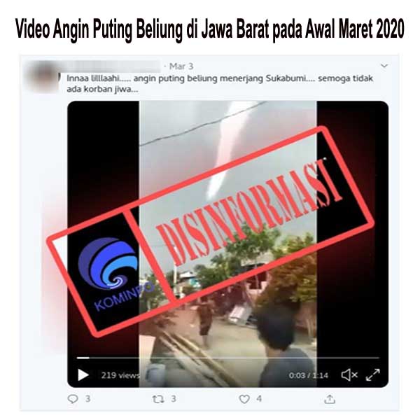 Video Angin Puting Beliung di Jawa Barat pada Awal Maret 2020