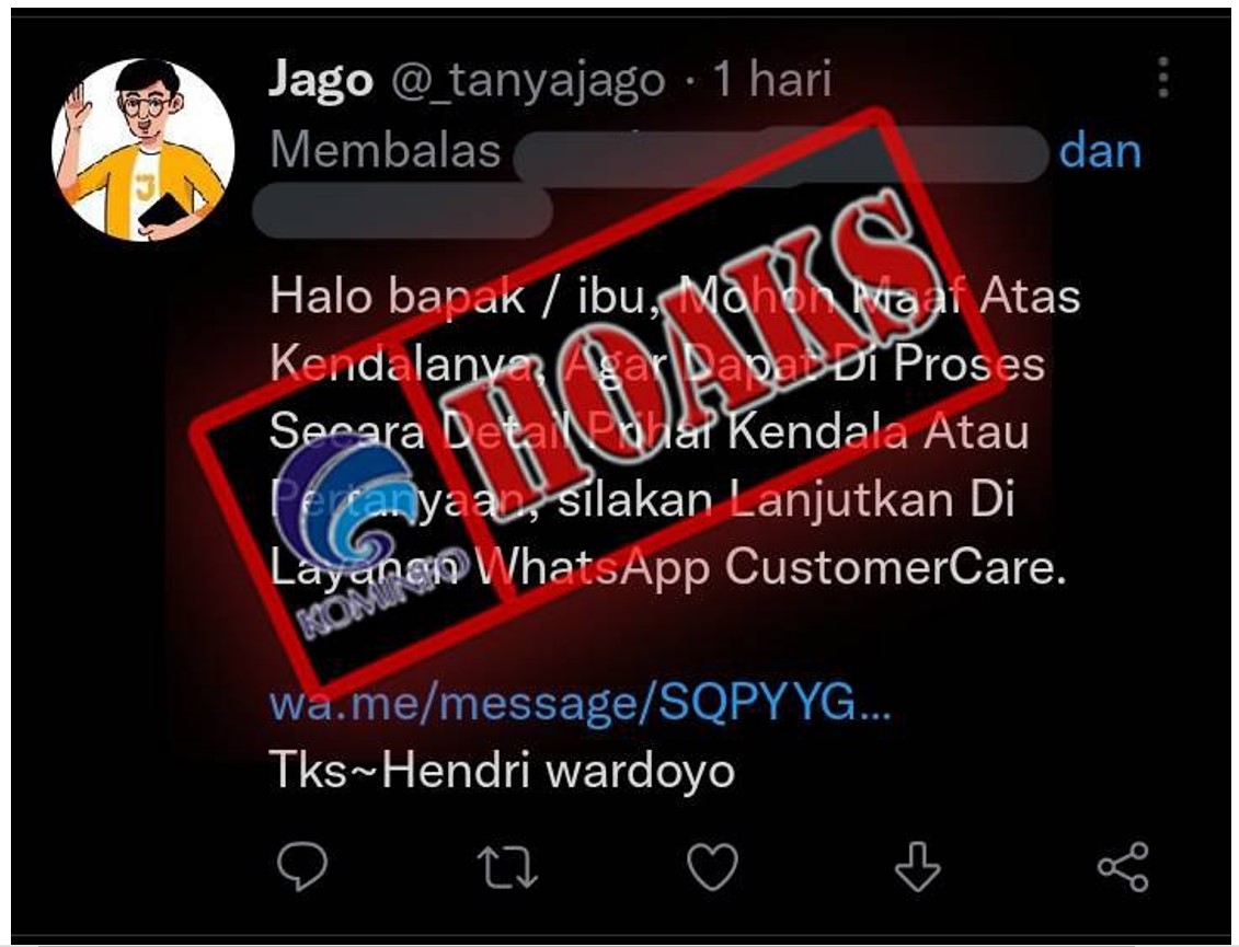 Modus Penipuan Mengatasnamakan Bank Jago