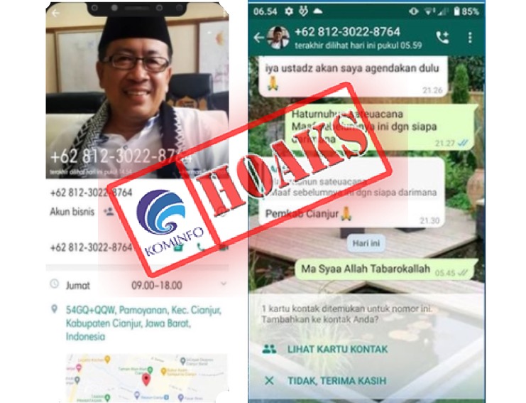 Pesan WhatsApp Mengatasnamakan Bupati Cianjur