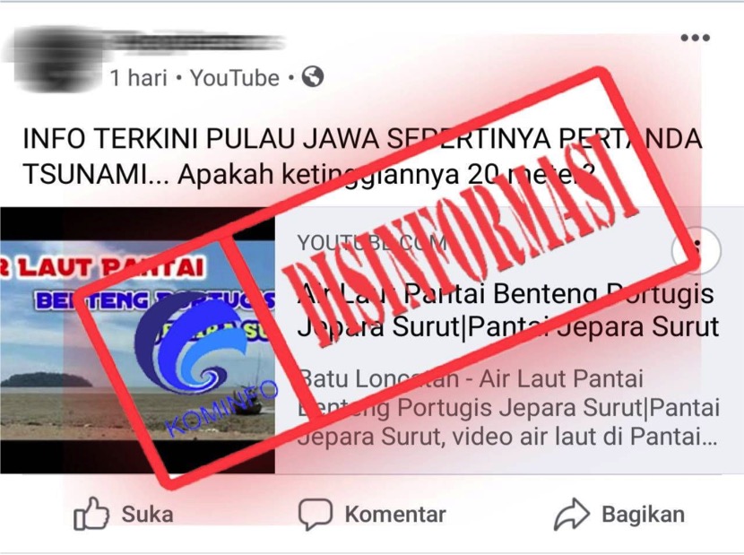 Video Tsunami Air Laut Surut di Benteng Portugis Jepara Pertanda