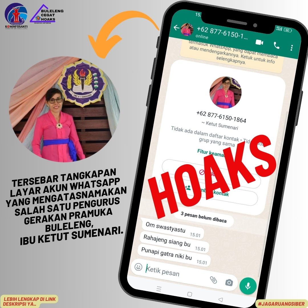 Akun Whatsapp yang mengatasnamakan salah satu pengurus Gerakan Pramuka Buleleng.