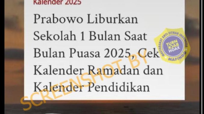 Presiden Prabowo Mau Liburkan Sekolah Satu Bulan saat Puasa