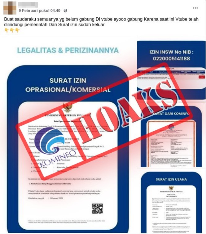 Surat Legalitas dan Perizinan VTube