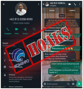 Pesan WhatsApp Mengatasnamakan Bupati Bantaeng Ilham Azikin