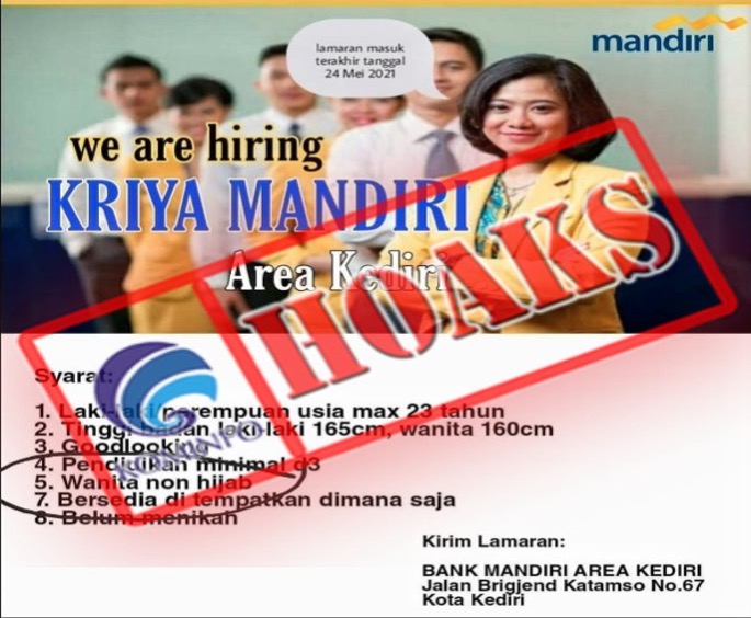 Poster Rekrutmen Pegawai Bank Mandiri Wanita Non Hijab