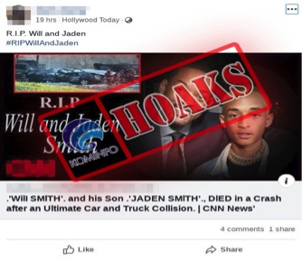 Will Smith dan Jaden Smith Meninggal karena Kecelakaan