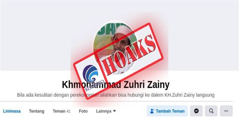 Akun Facebook Mengatasnamakan KH Mohammad Zuhri Zainy, Pengasuh Pondok Pesantren Nurul Jadid