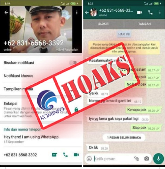 Akun WhatsApp Mengatasnamakan Lurah Batu IX, Menawarkan Kendaraan Bermotor