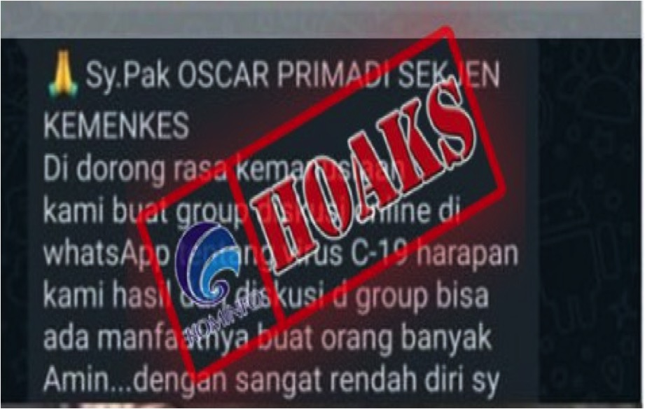 Pesan WhatsApp Mengatasnamakan Sekjen Kemenkes Oscar Primadi