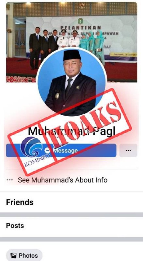 Akun Mengatasnamakan Wakil Bupati Kabupaten Mempawah Muhammad Pagi