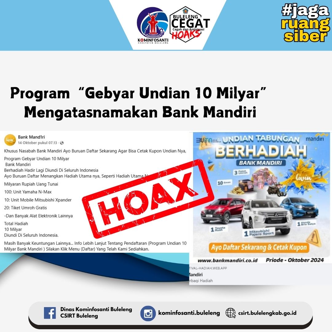 Program “Gebyar Undian 10 Milyar” Mengatasnamakan Bank Mandiri