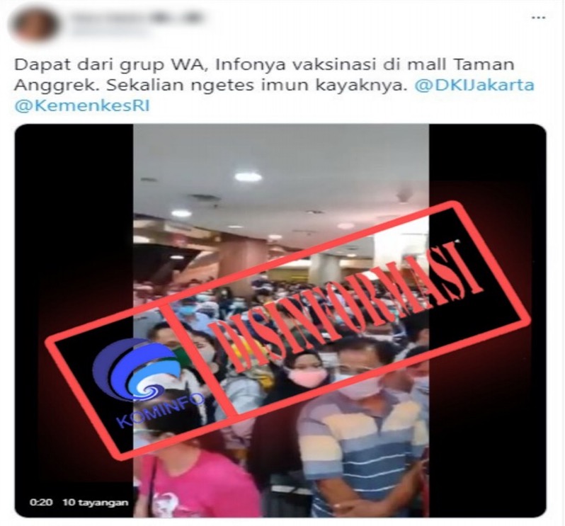 Video Kerumunan Orang di Mall Taman Anggrek Jakarta