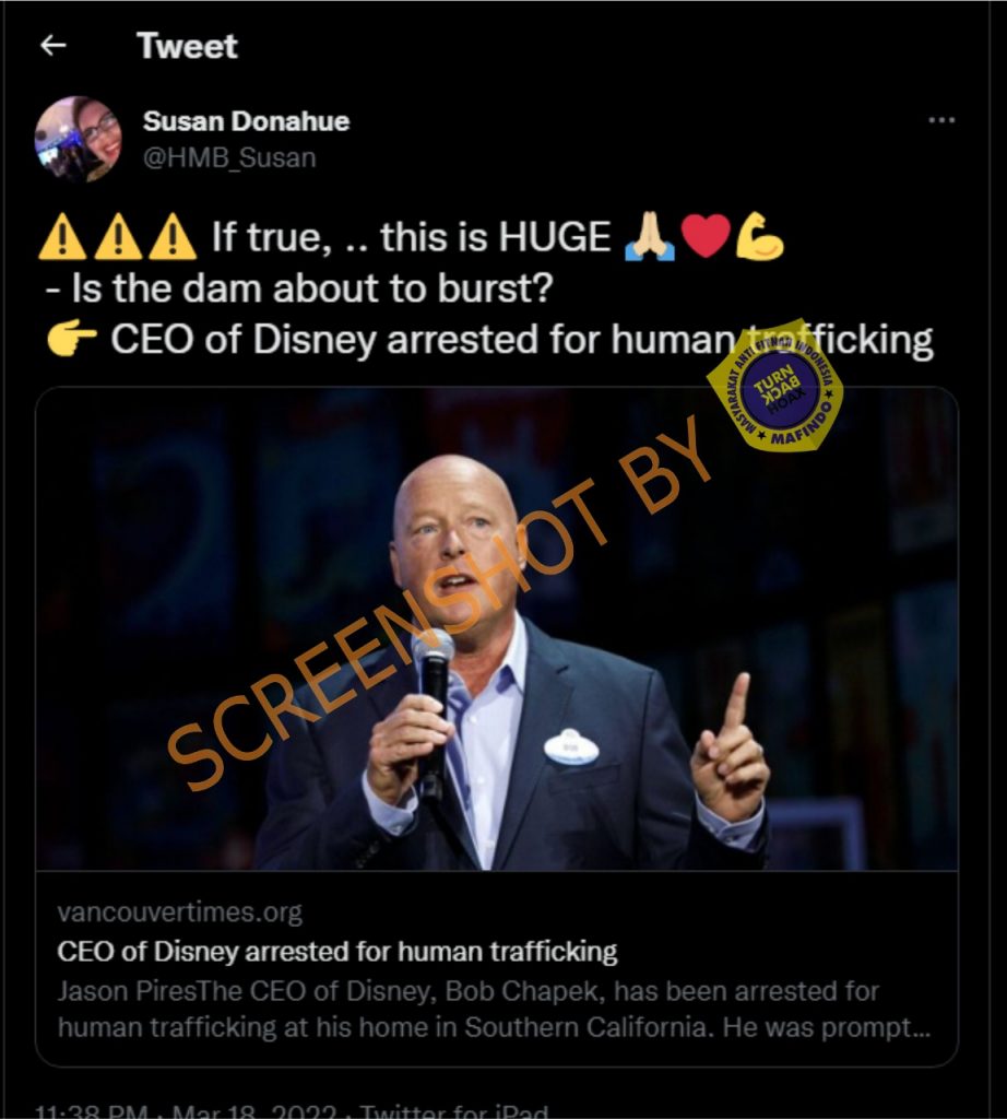 CEO Disney Ditangkap Karena Kasus Perdagangan Manusia