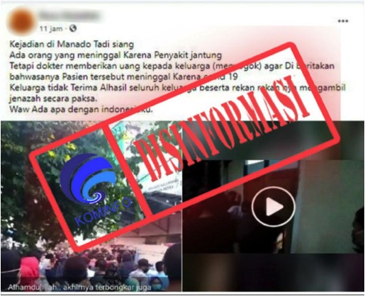 Dokter di RS Manado Sogok Keluarga Pasien PDP Covid-19