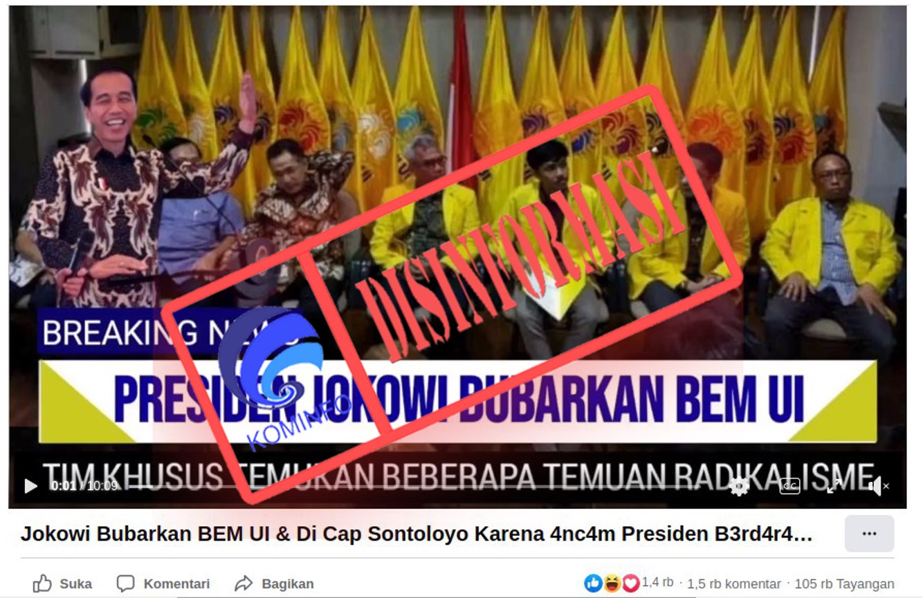 Presiden Jokowi Bubarkan BEM UI