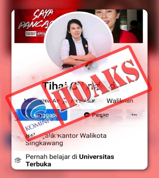 Akun Facebook Palsu Catut Nama Wali Kota Singkawang Tjhai Chui Mei