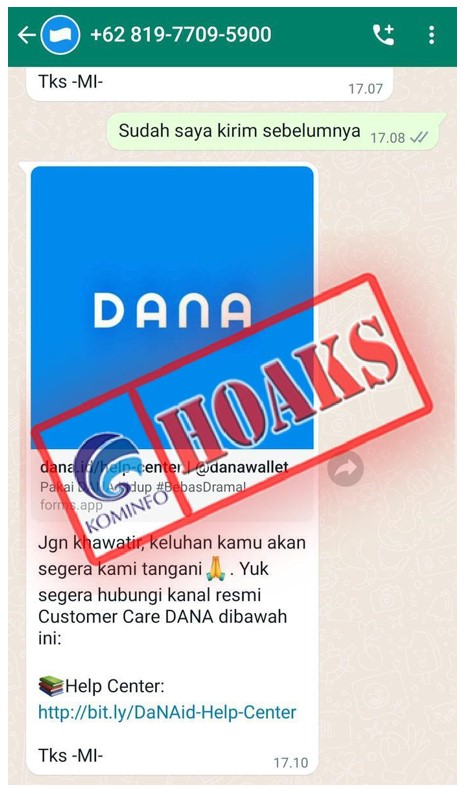 Akun Palsu Mengatasnamakan Aplikasi DANA