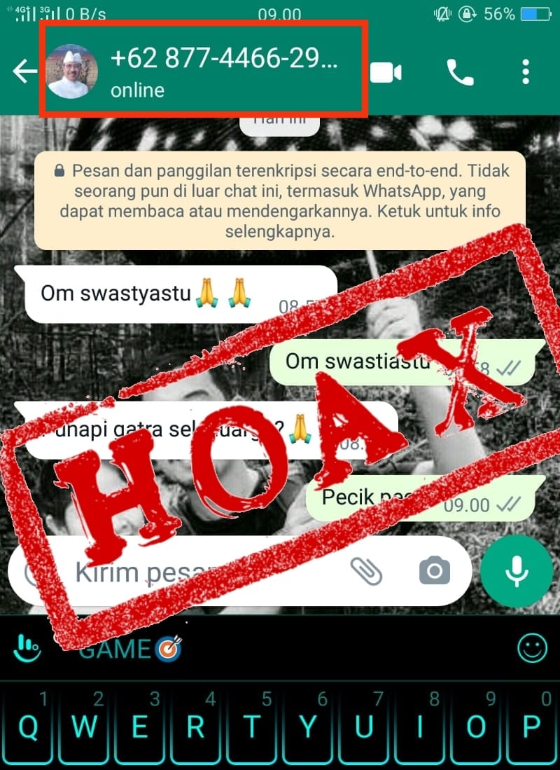 Lagi, Tersebar tangkapan layar akun whatsapp yang mengatasnamakan Sekda Buleleng