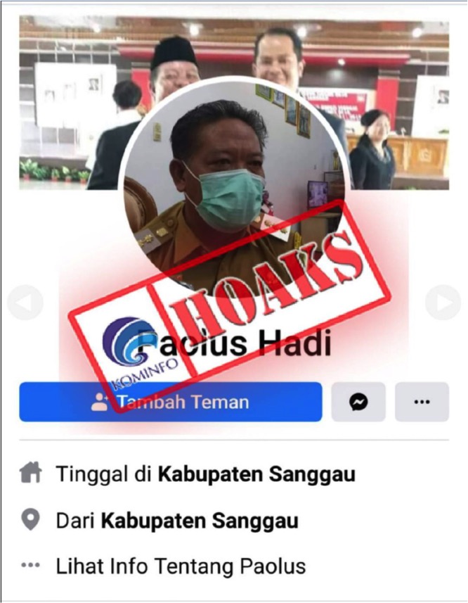 Akun Facebook Mengatasnamakan Bupati Sanggau