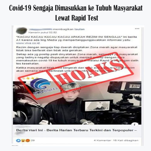 Covid-19 Sengaja Dimasukkan ke Tubuh Masyarakat Lewat Rapid Test