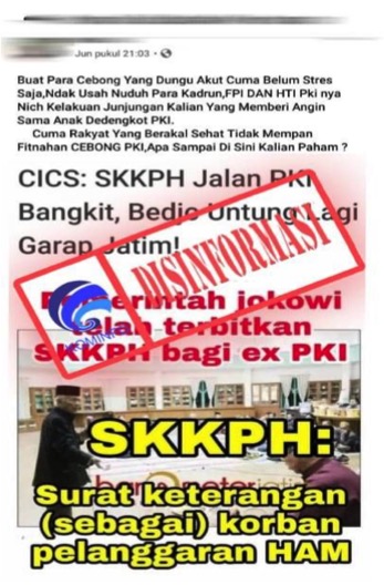 Pemerintahan Jokowi Terbitkan Surat Korban Pelanggaran HAM Eks PKI