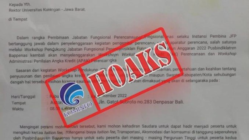 Surat Edaran Mengatasnamakan Pusat Pembinaan, Pendidikan, dan Pelatihan Perencana (Pusbindiklatren)