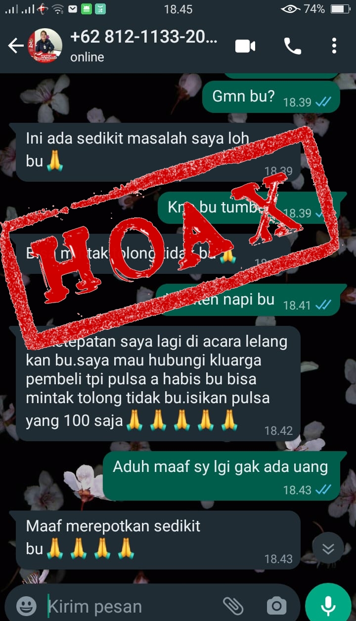 Tersebar Tangkapan Layar Akun WhatsApp Mengatasnamakan Ibu Luh Adhi Listiyaningsih