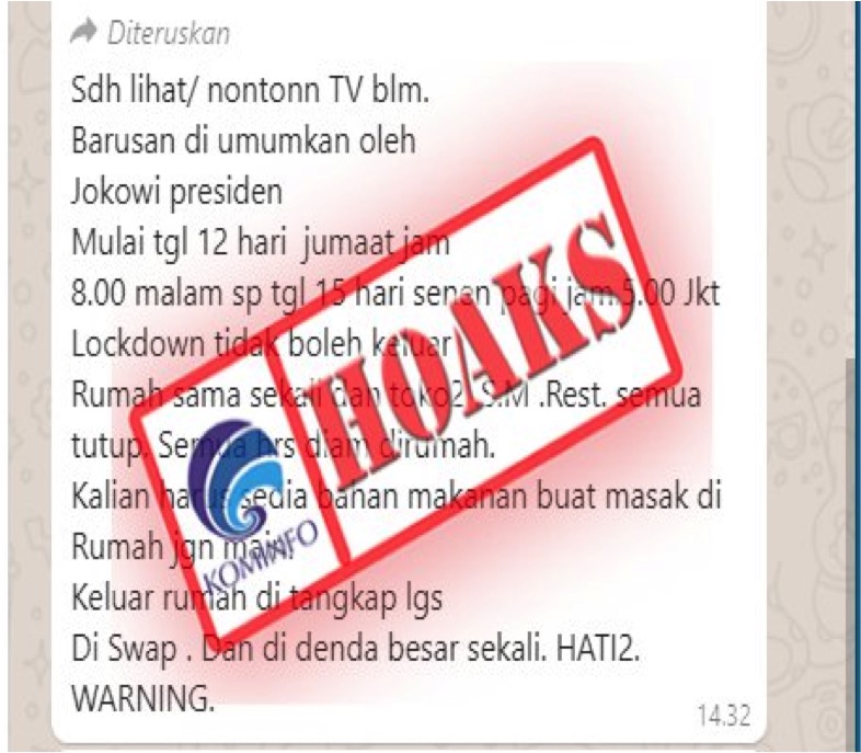 Informasi Lockdown Jakarta 12-15 Februari 2021 via Messenger