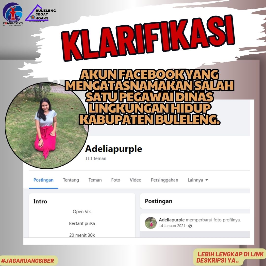 Akun Facebook yang mengatasnamakan salah satu pegawai Dinas Lingkungan Hidup Kabupaten Buleleng