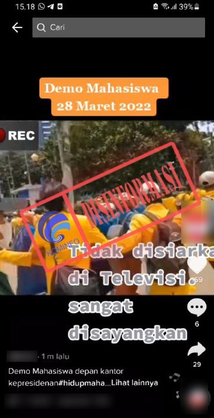 Tidak Satupun Media yang Meliput Demo Mahasiswa 28 Maret 2022