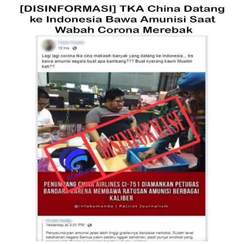 TKA China Datang ke Indonesia Bawa Amunisi Saat Wabah Corona Merebak