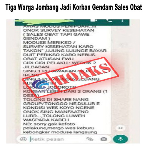 Tiga Warga Jombang Jadi Korban Gendam Sales Obat