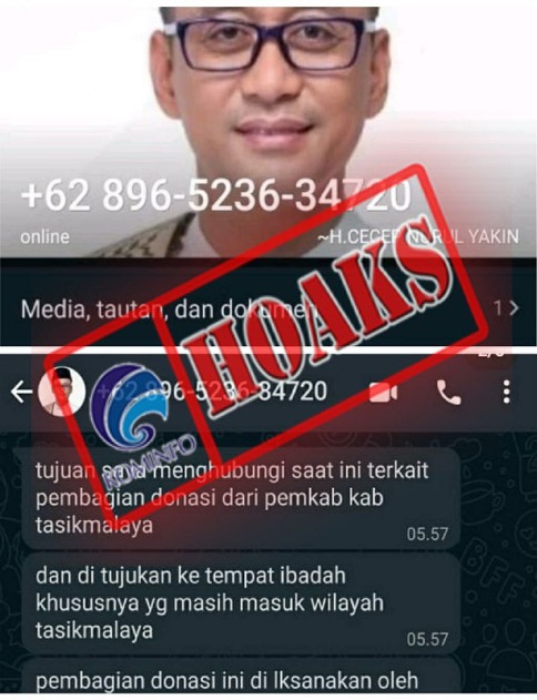 Akun WhatsApp Mengatasnamakan Wakil Bupati Tasikmalaya