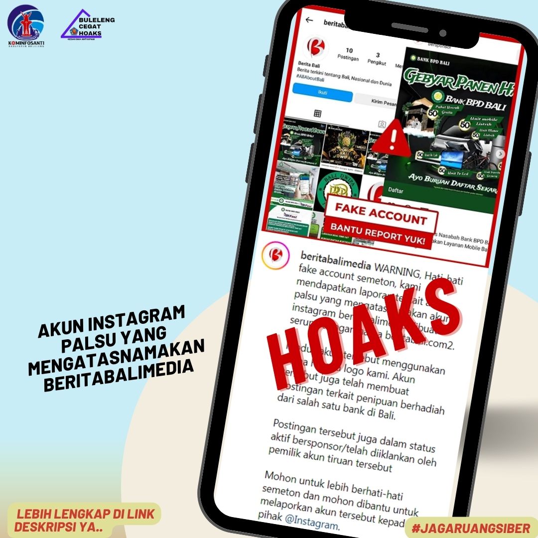 Akun Instagram palsu yang mengatasnamakan beritabalimedia