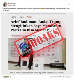 Arief Budiman Sebut Siap Bantu Donald Trump Menangkan Pilpres Amerika Serikat